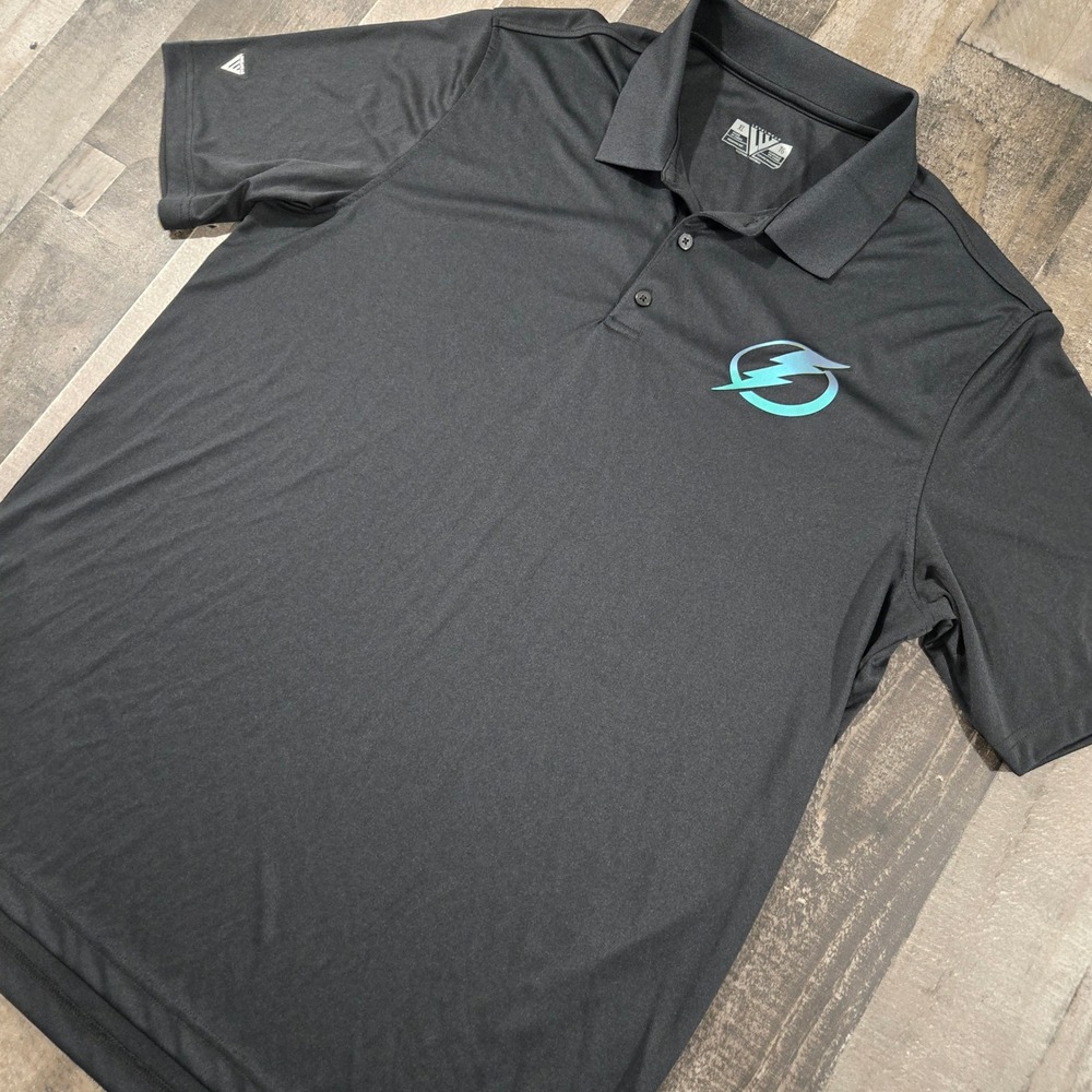 Levelwear Tampa Bay Lightning NHL XL Black Iridescent Logo Performance Polo